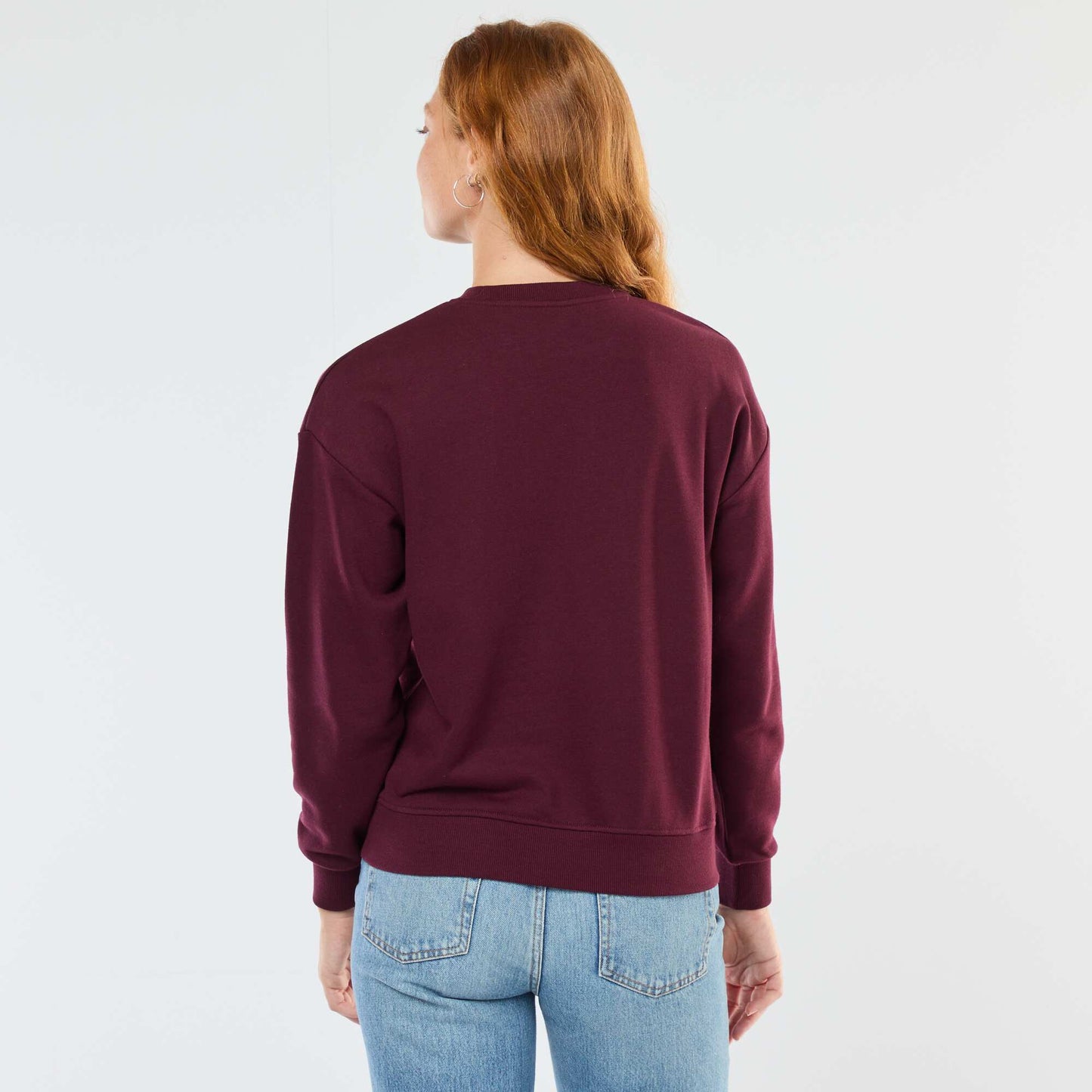 Sweat basique en french terry BORDEAUX