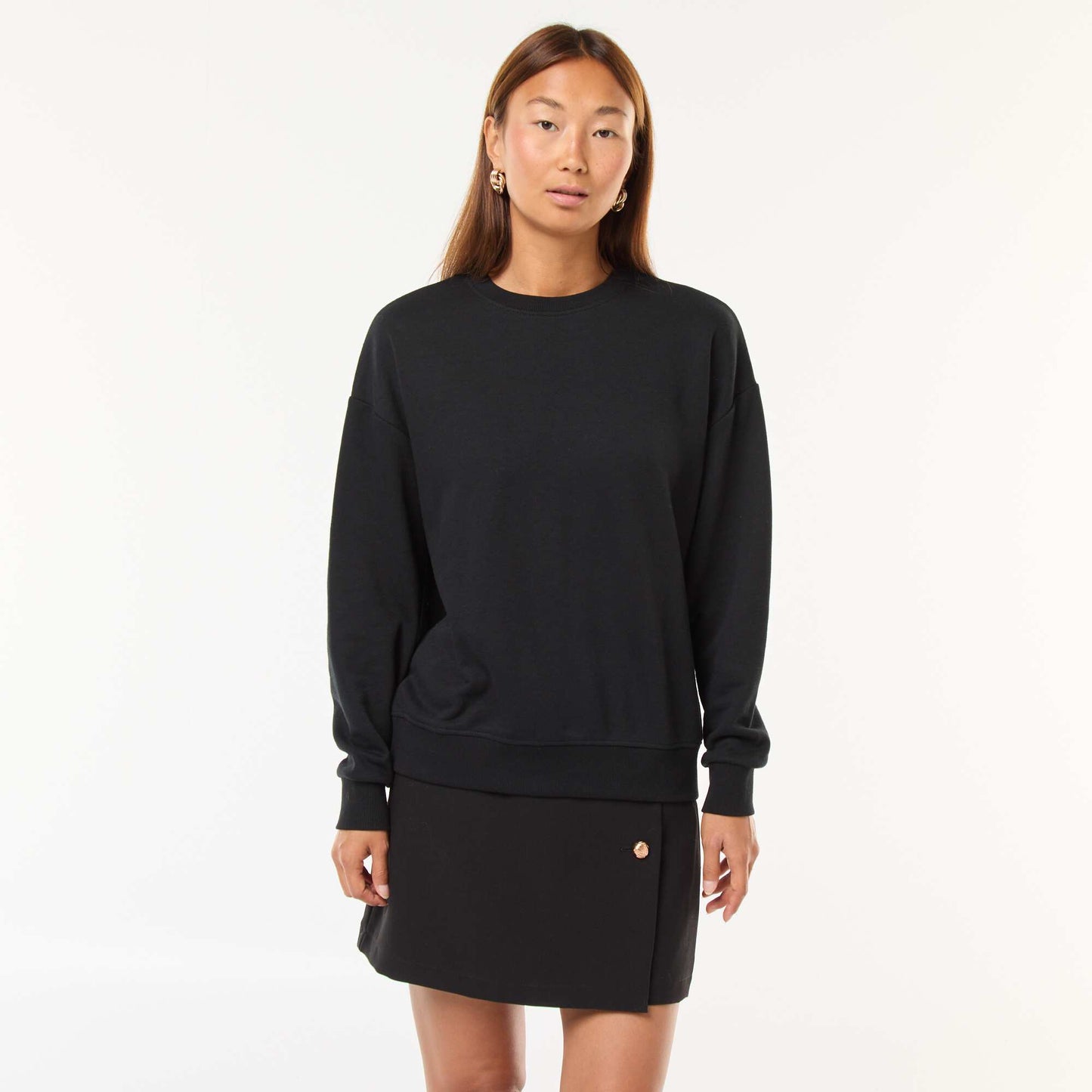Sweat basique en french terry NOIR