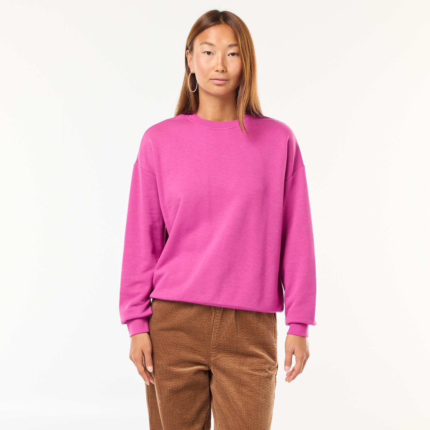 Sweat basique en french terry ROSE
