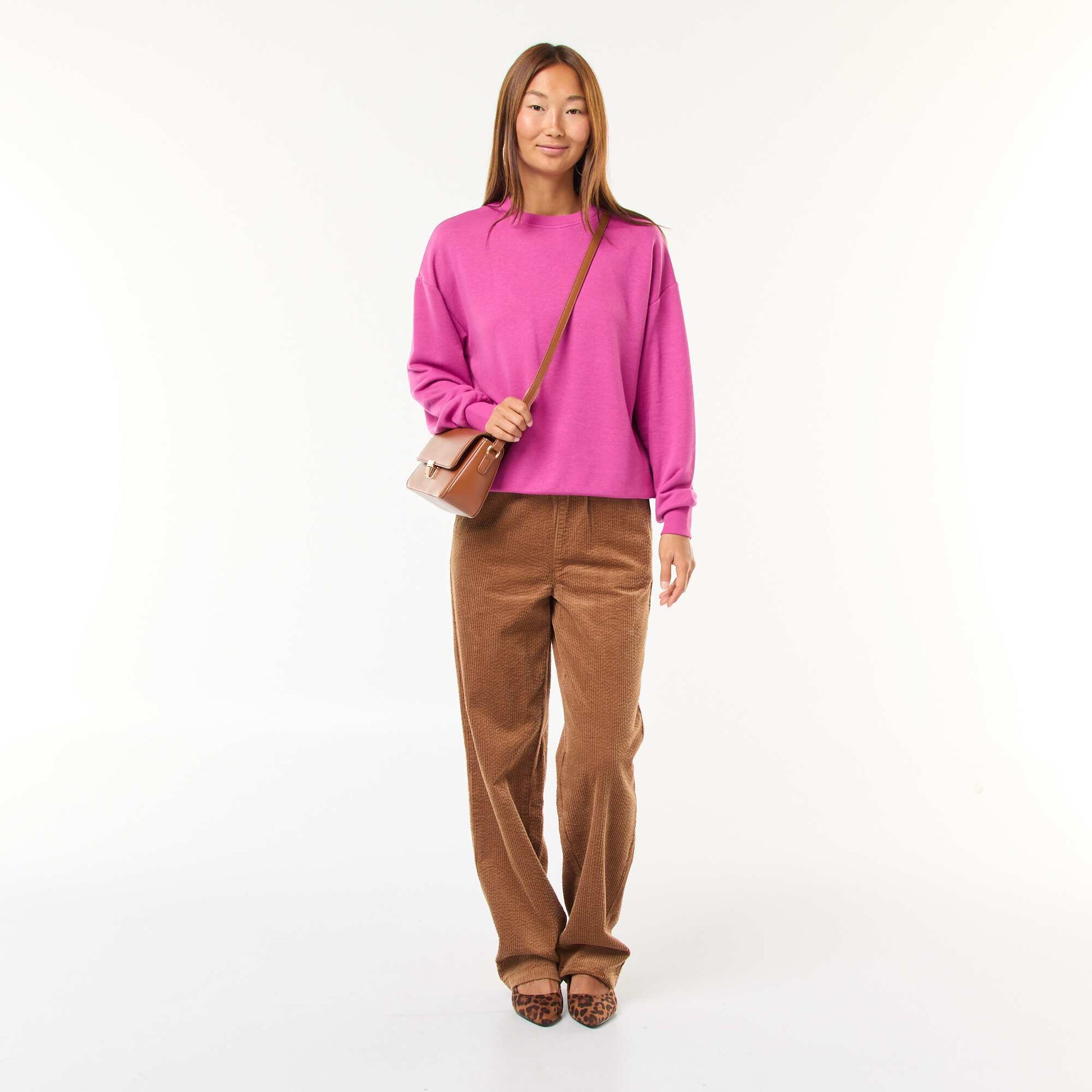 Sweat basique en french terry ROSE
