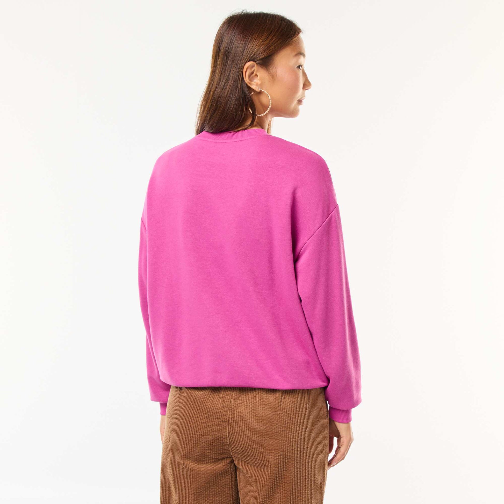 Sweat basique en french terry ROSE