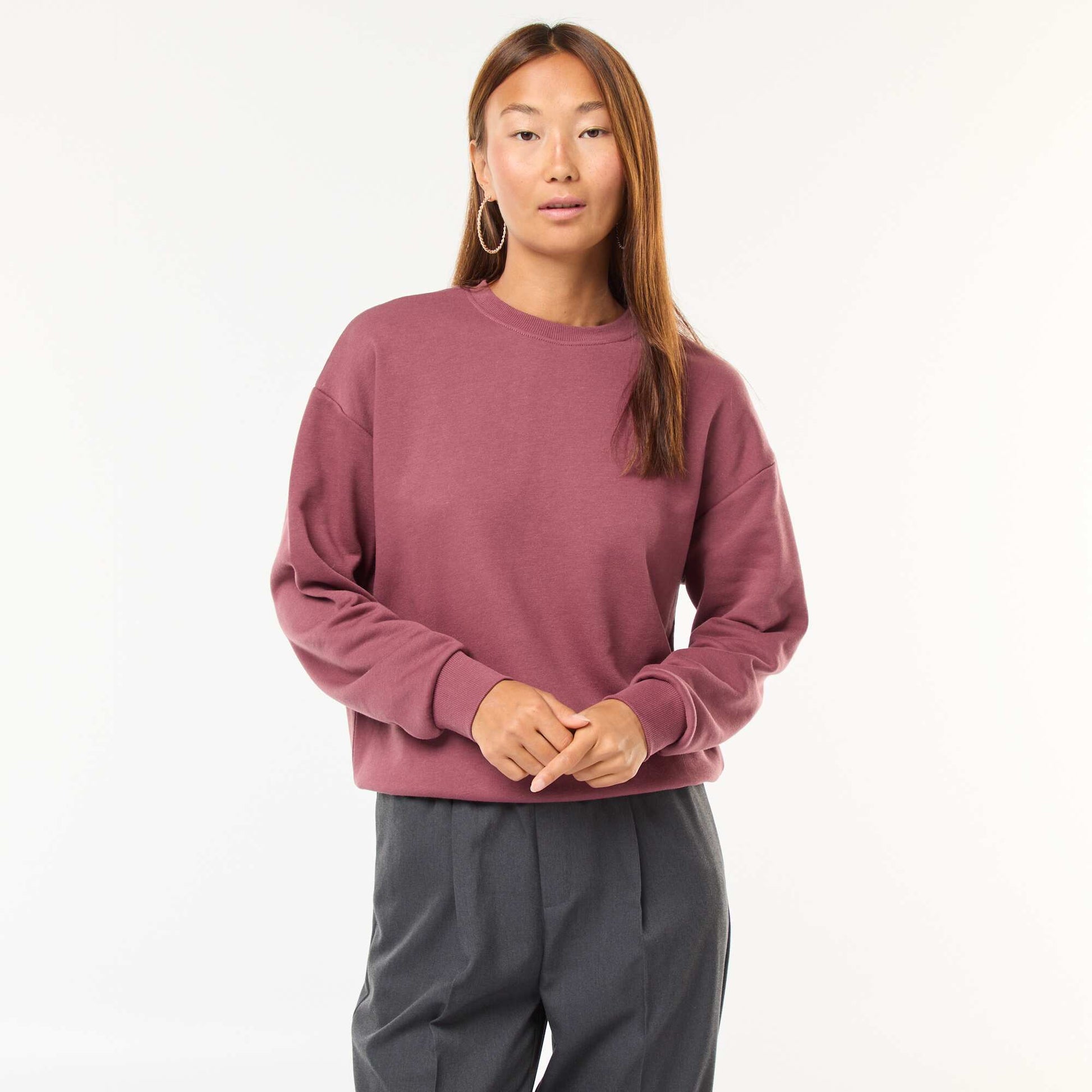 Sweat basique en french terry ROSE