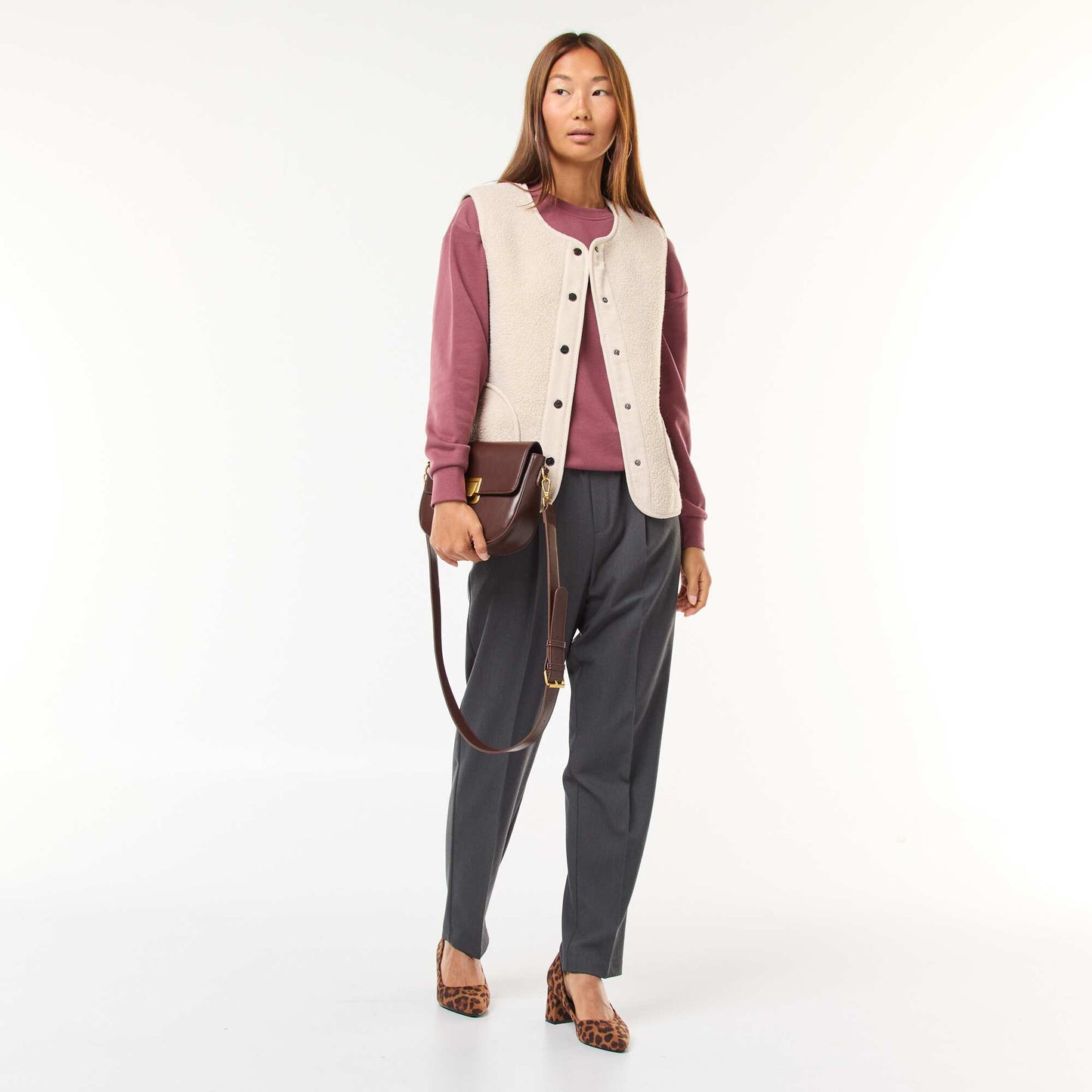 Sweat basique en french terry ROSE