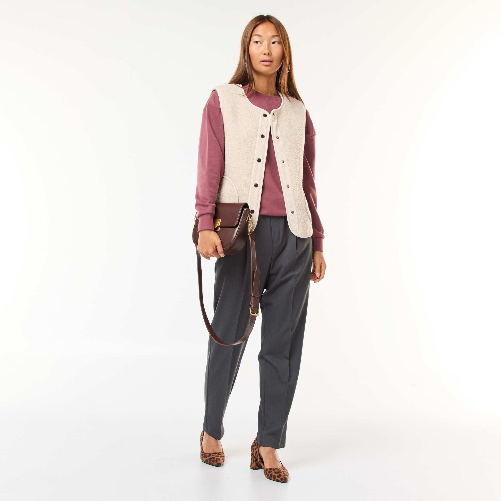 Sweat basique en french terry ROSE