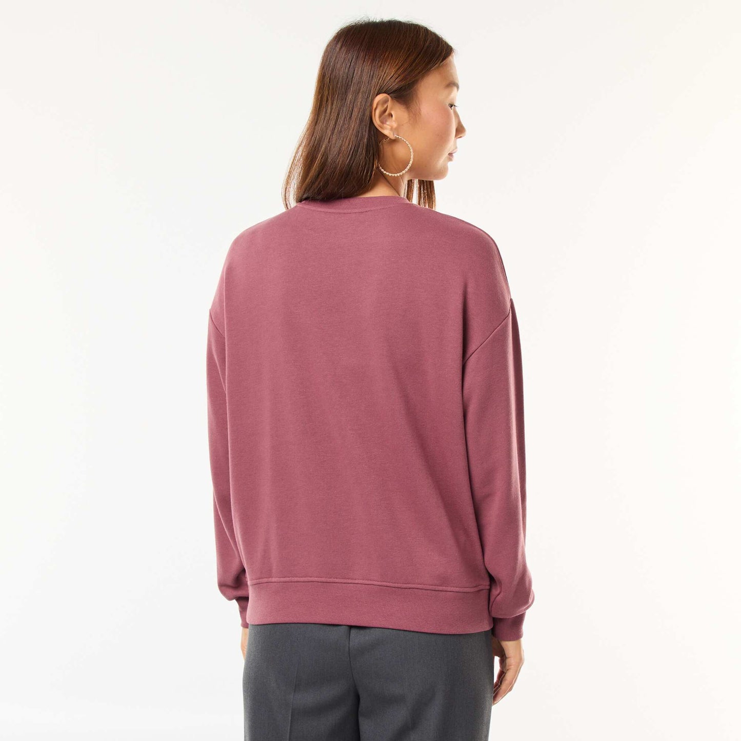 Sweat basique en french terry ROSE