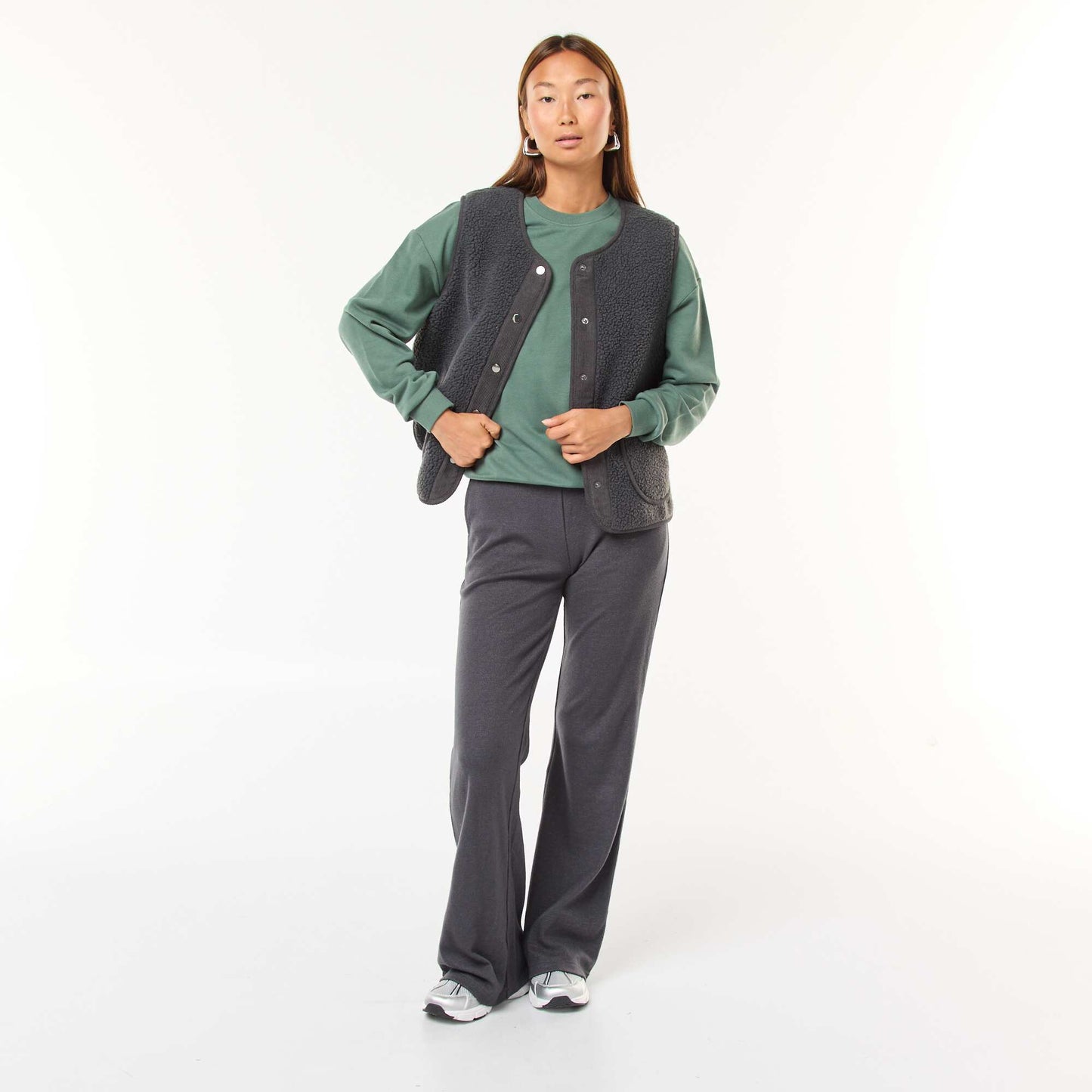 Sweat basique en french terry VERT