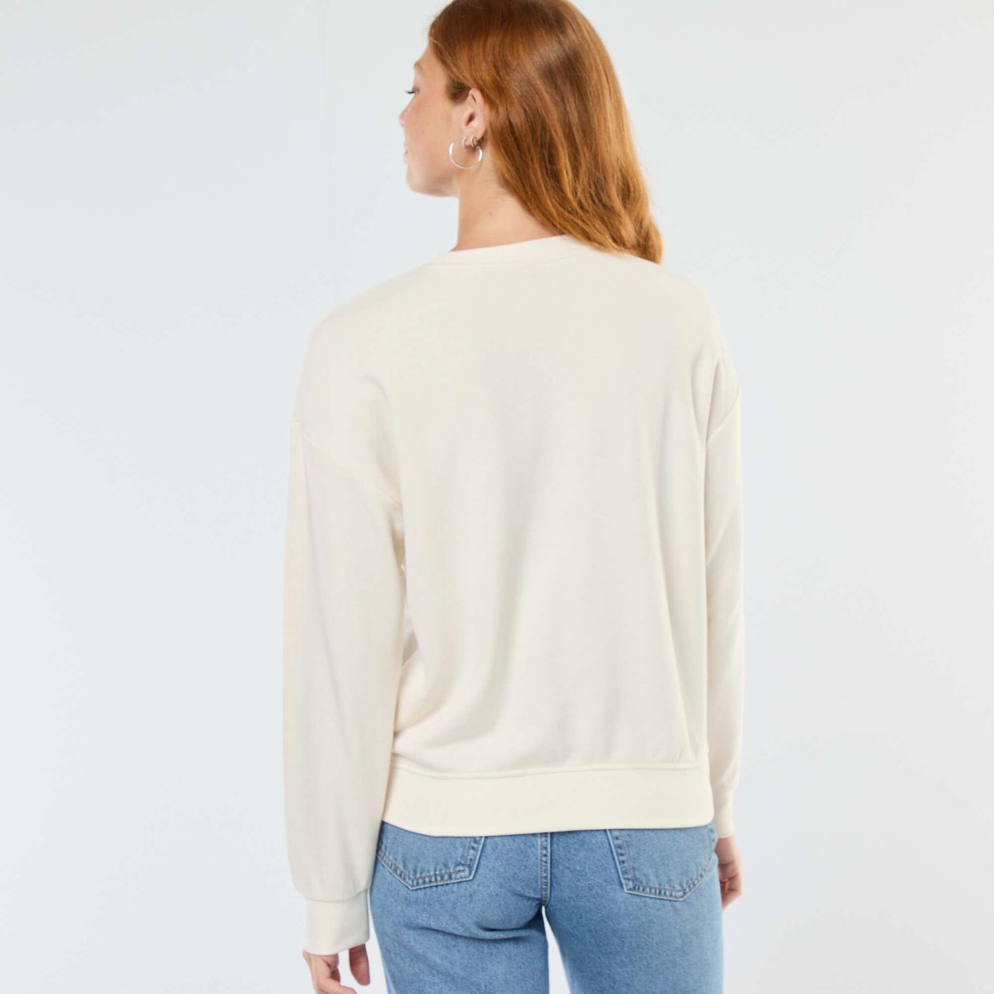 Sweat basique en french terry BLANC