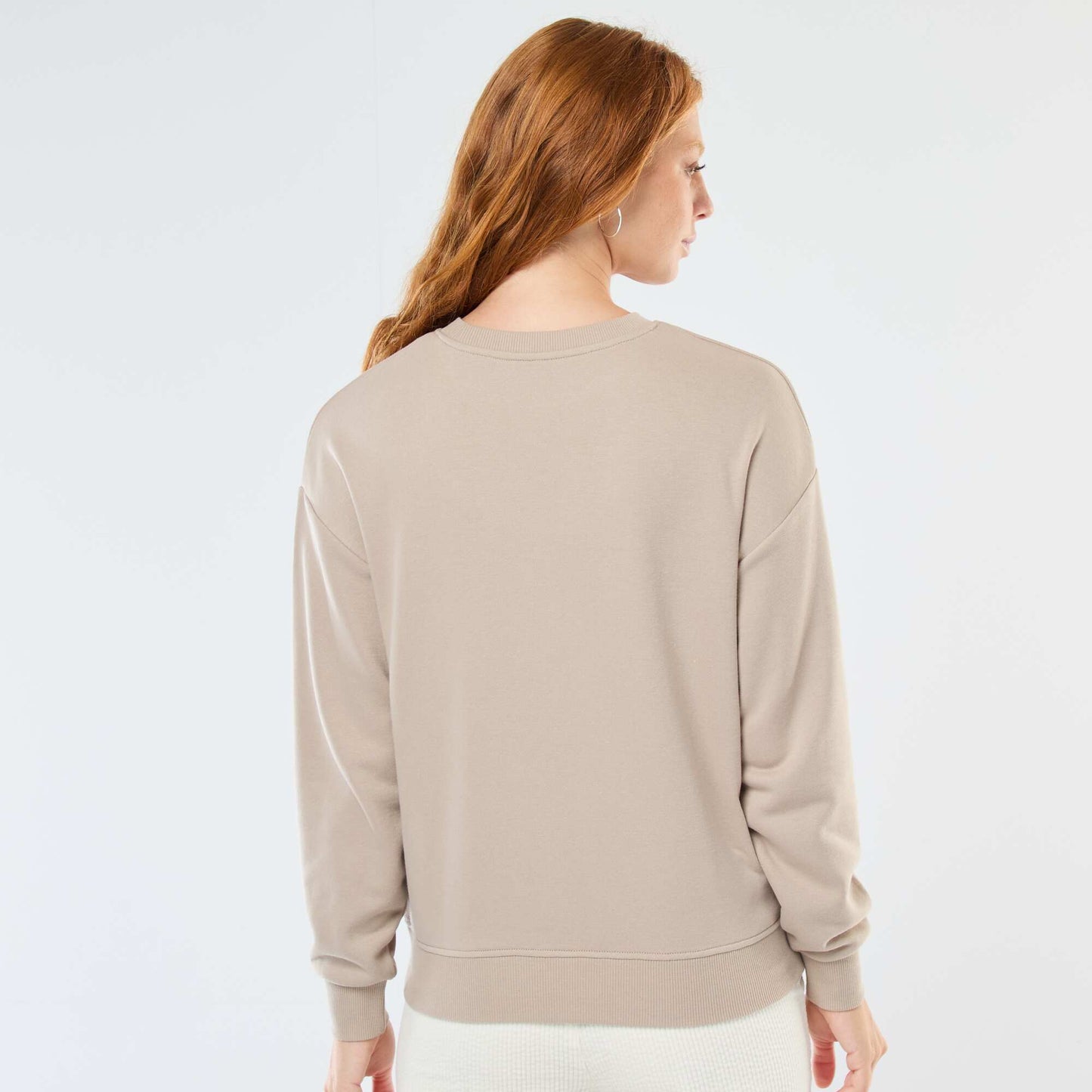 Sweat basique en french terry BEIGE