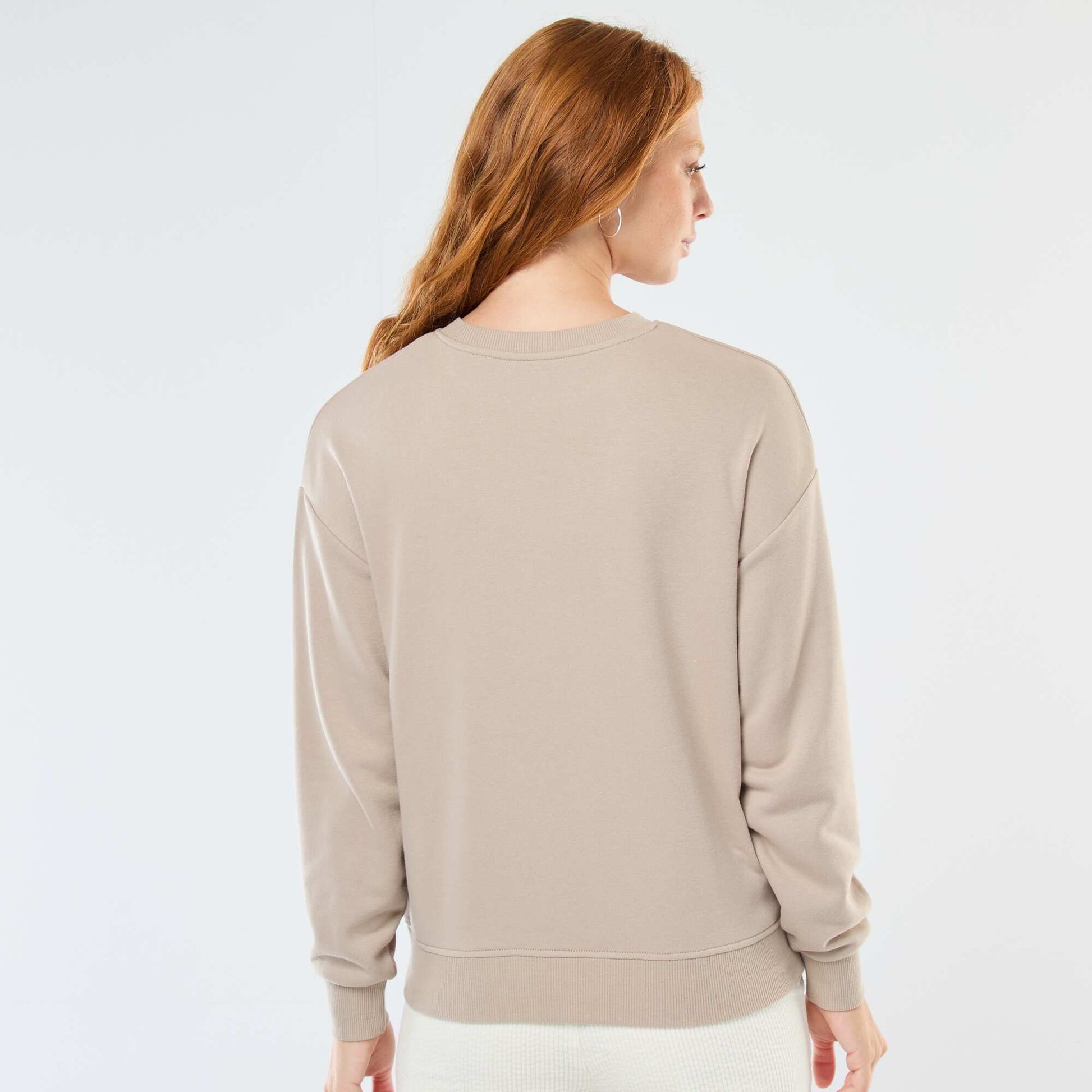 Sweat basique en french terry BEIGE