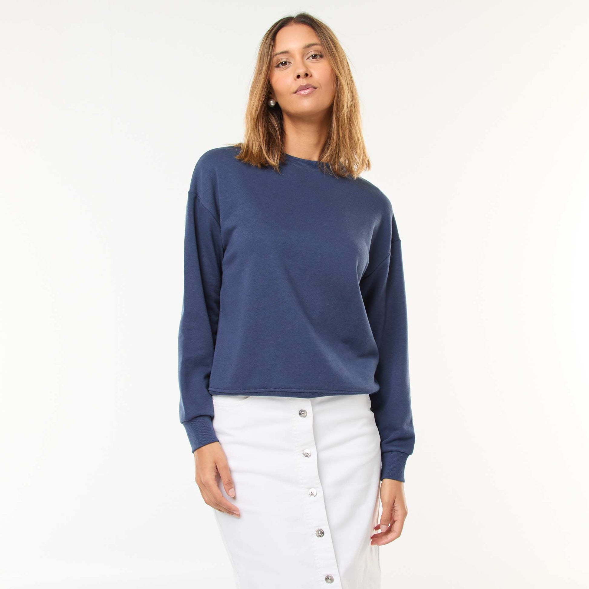 Sweat basique en french terry BLEU
