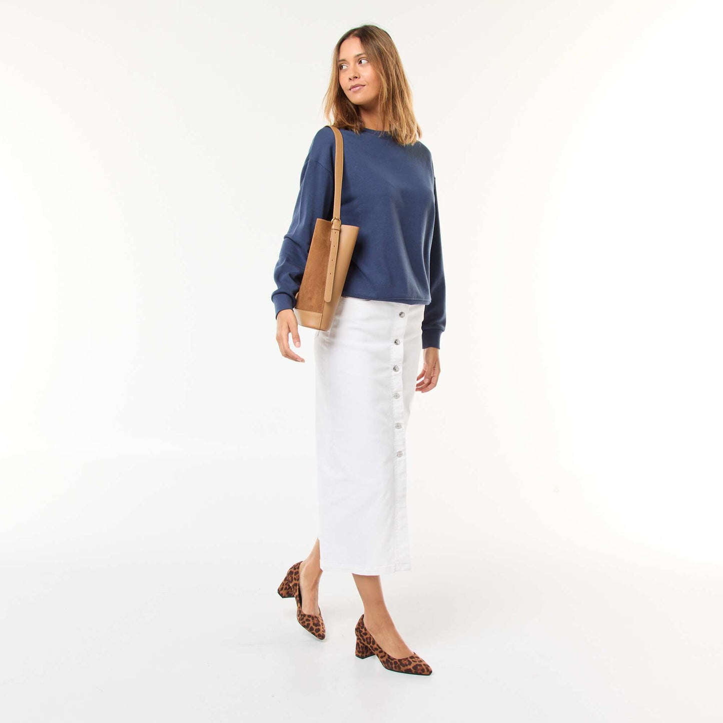 Sweat basique en french terry BLEU