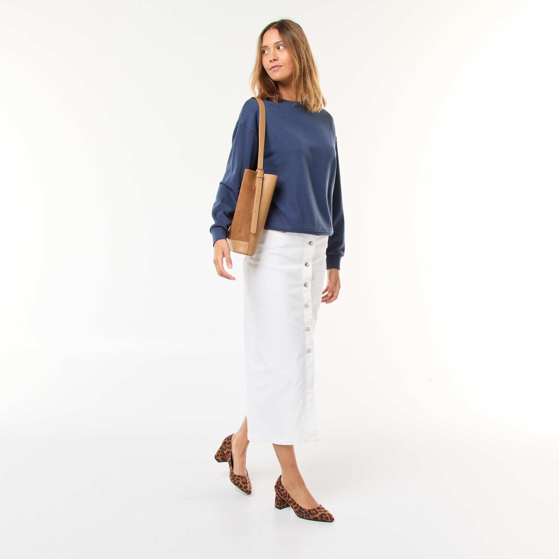 Sweat basique en french terry BLEU
