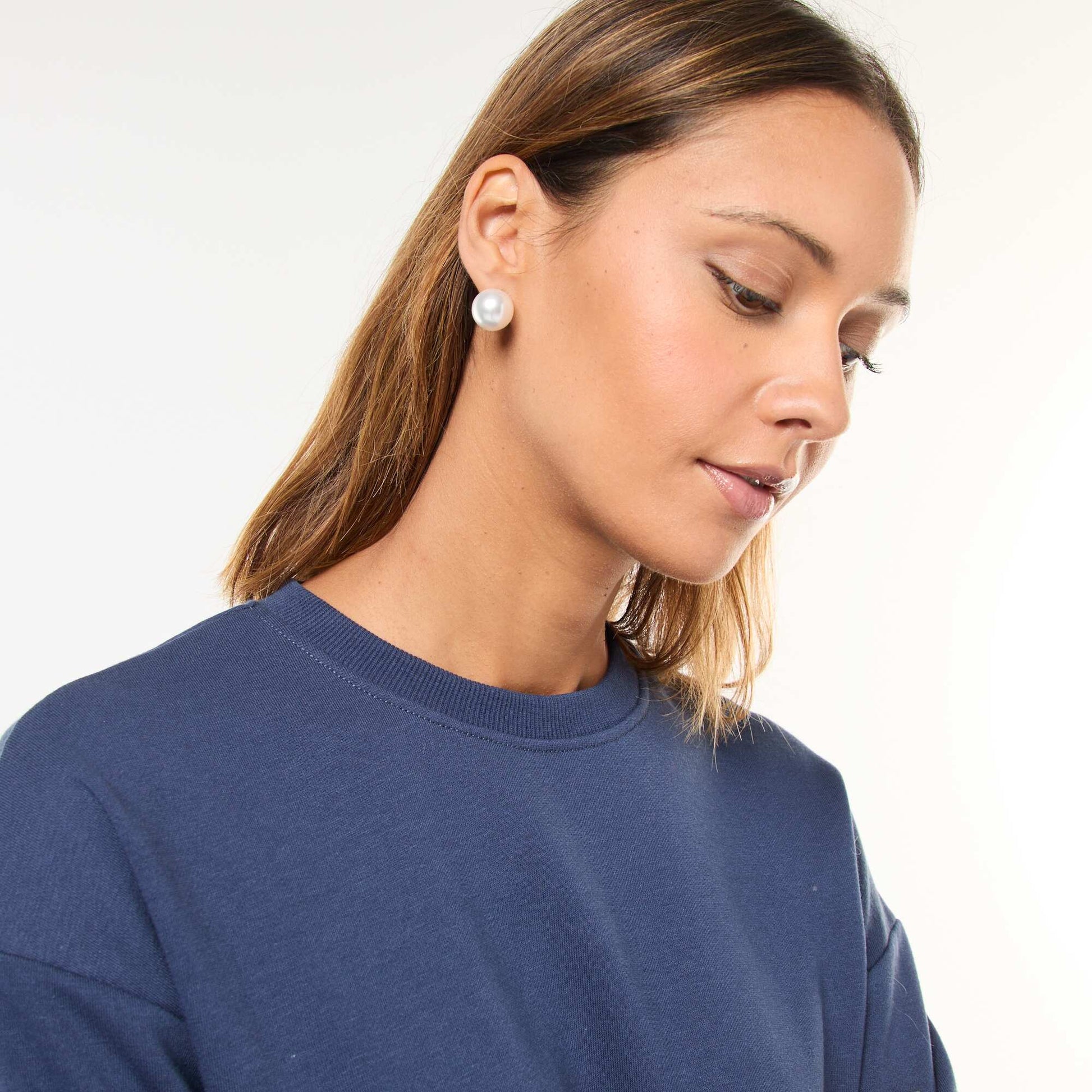 Sweat basique en french terry BLEU