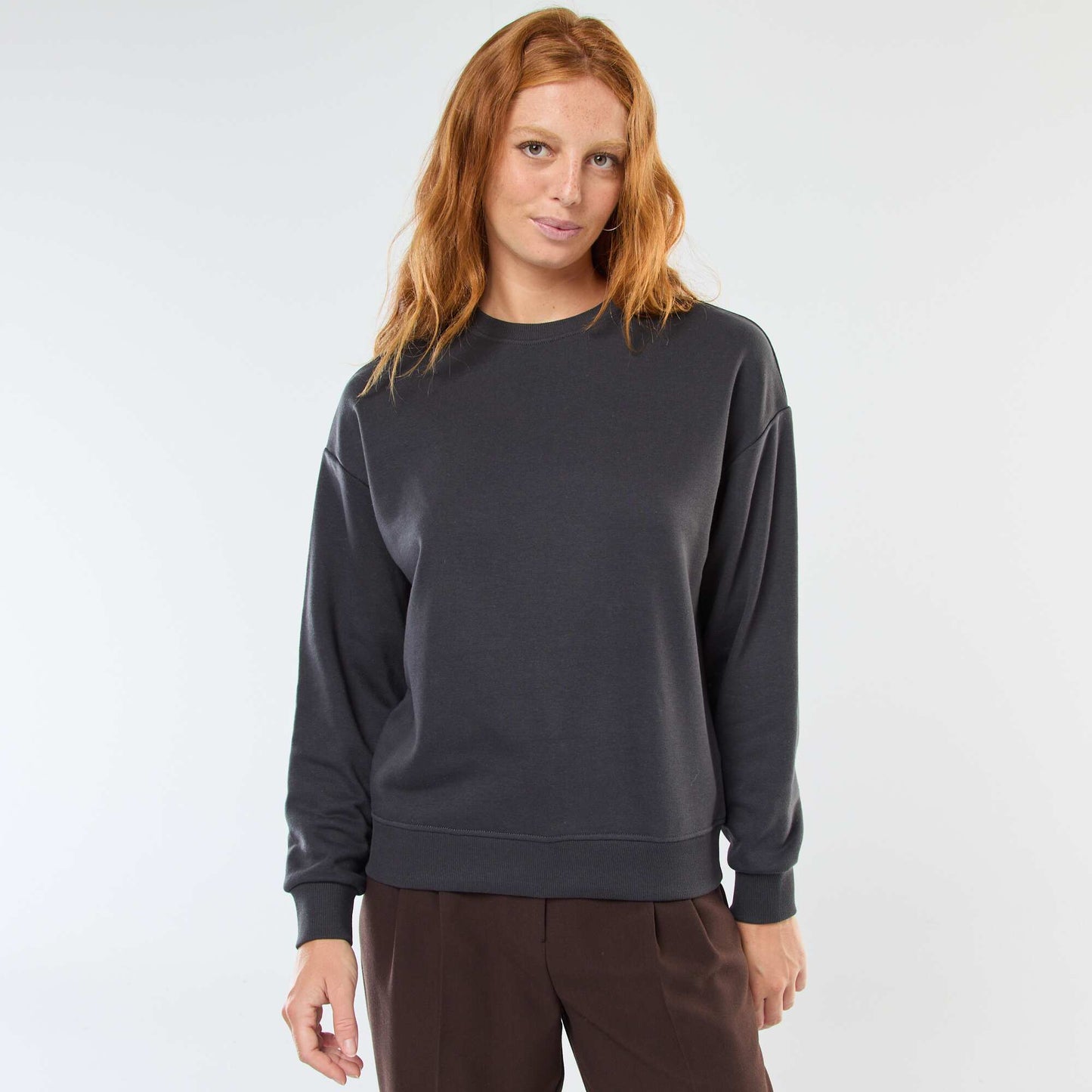 Sweat basique en french terry GRIS