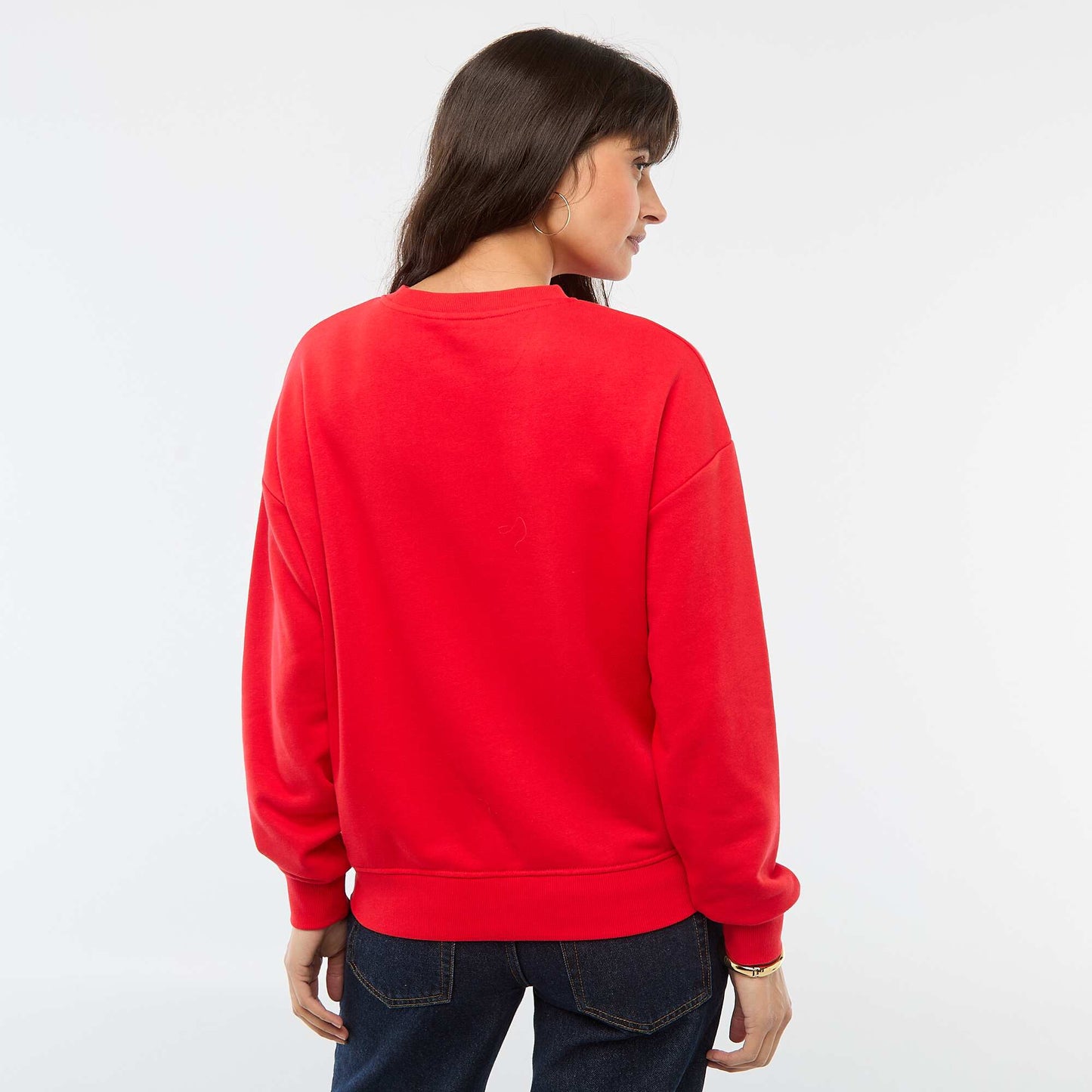 Sweat à col rond imprimé ROUGE