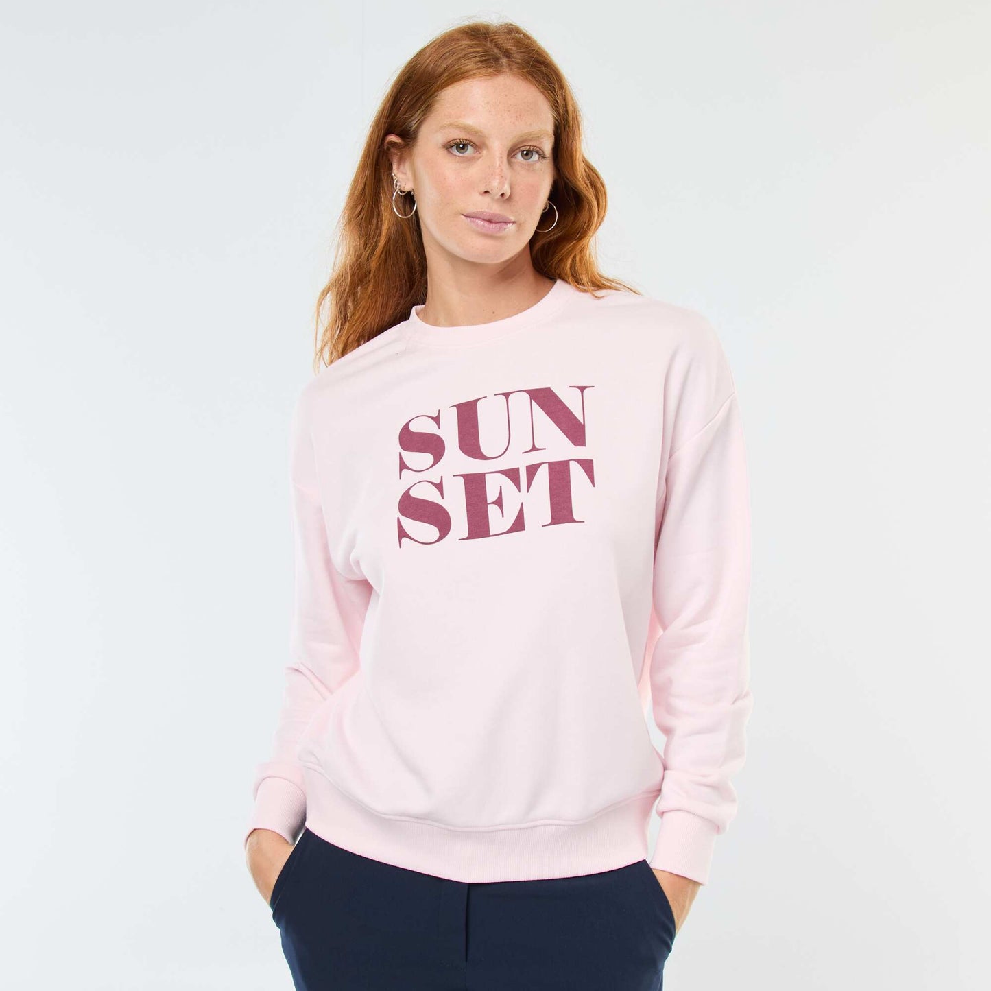 Sweat à col rond imprimé ROSE