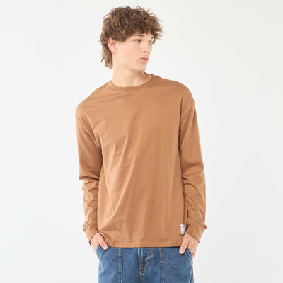T-shirt en jersey à manches longues BEIGE