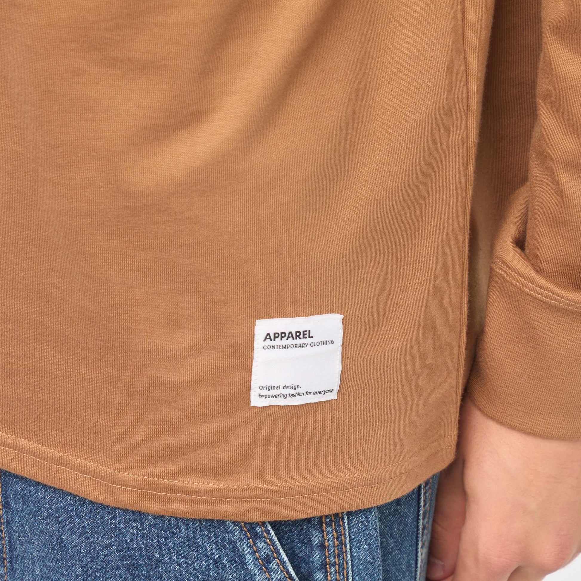 T-shirt en jersey à manches longues BEIGE