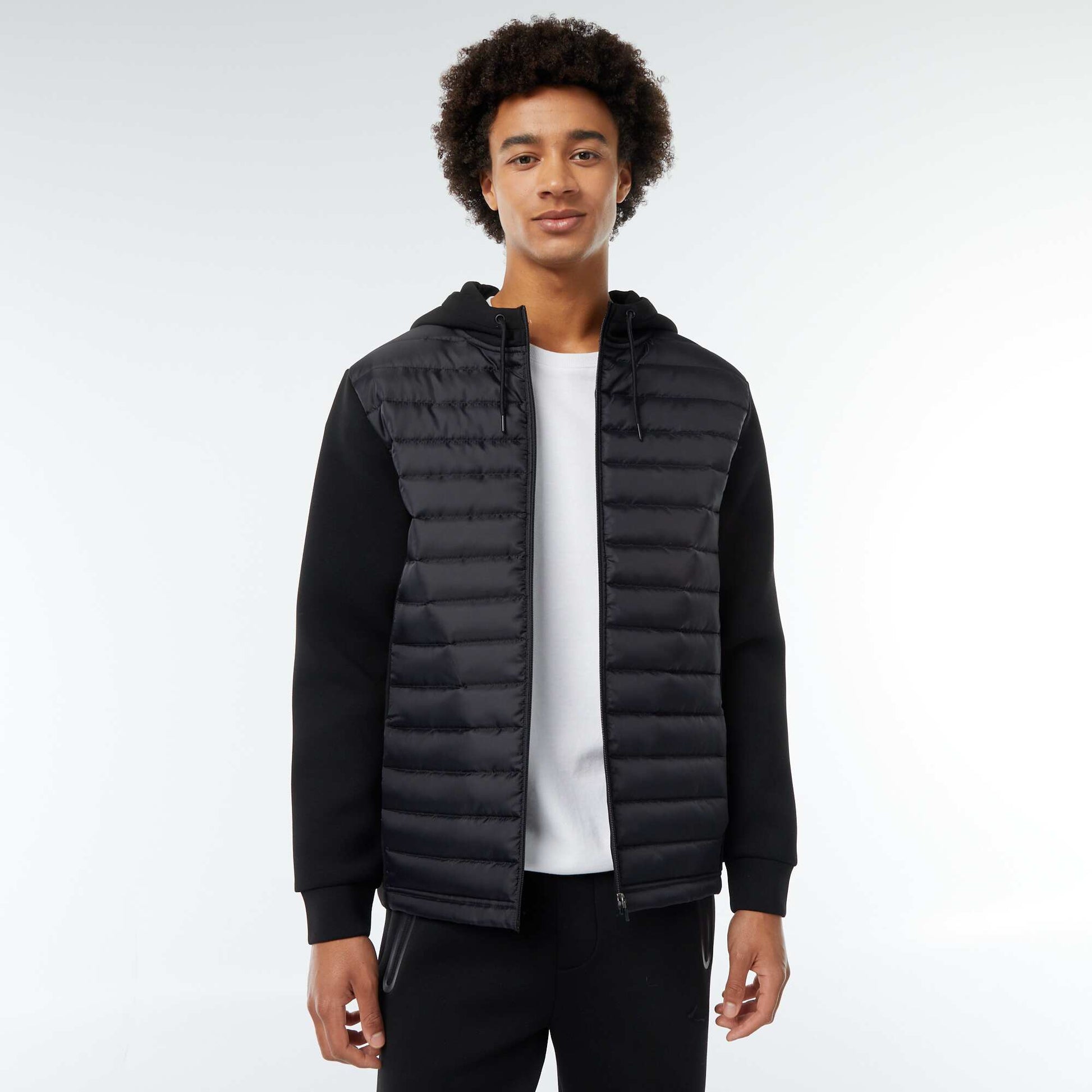 Sweat à capuche esprit doudoune NOIR
