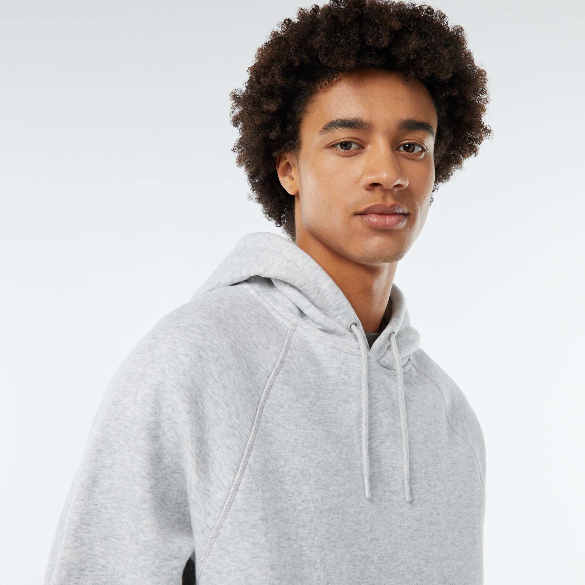 Sweat uni à capuche avec poches zippées GRIS