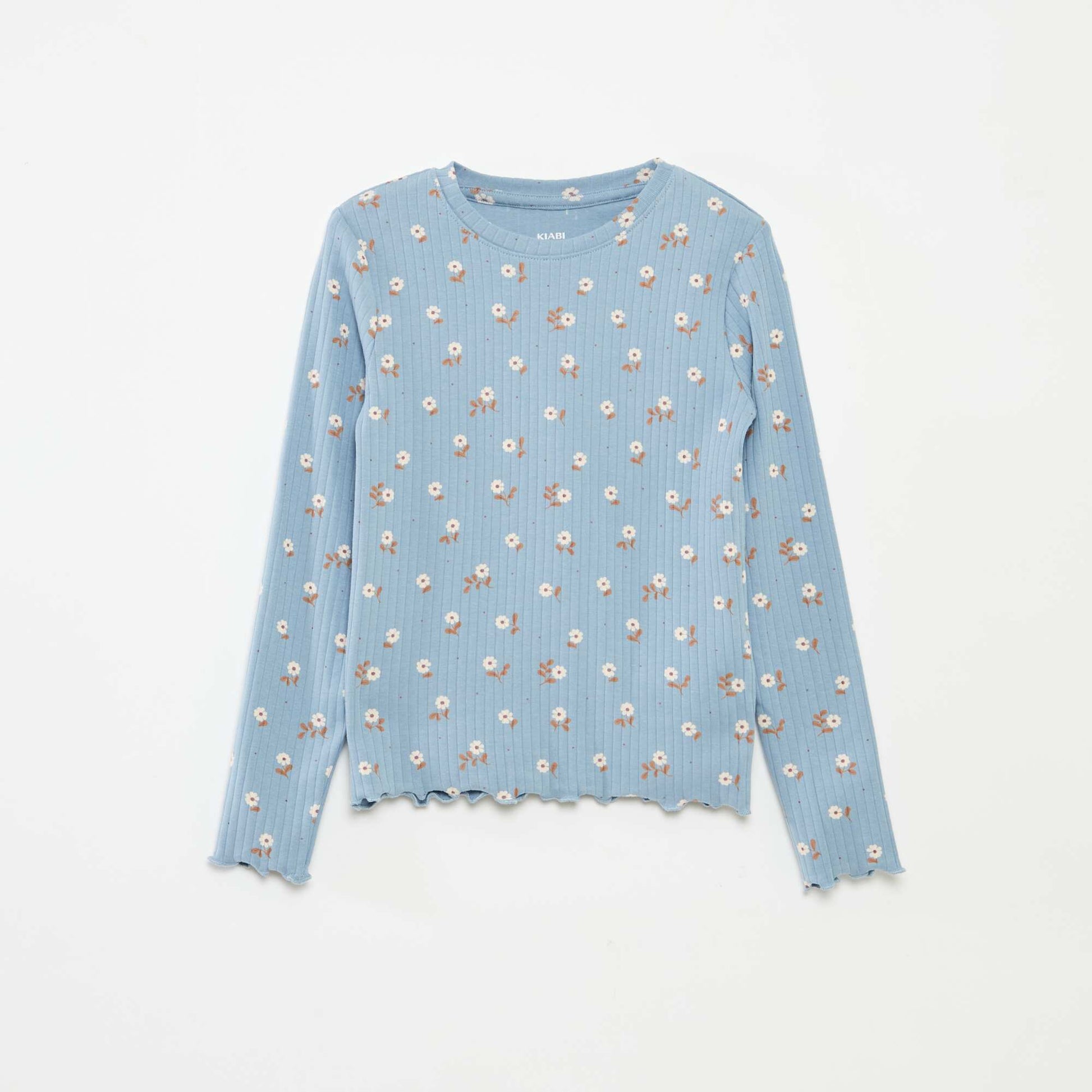 Lot de 2 t-shirts côtelés BLEU