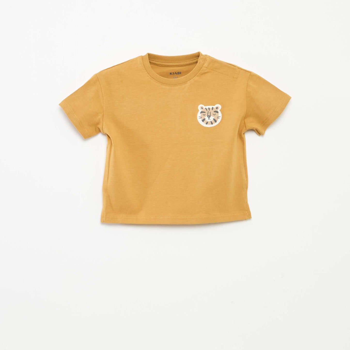 T-shirt imprimé en relief MOUTARDE
