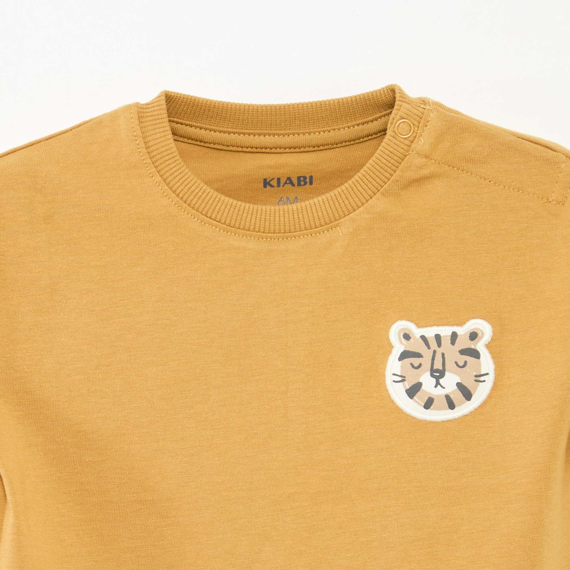 T-shirt imprimé en relief MOUTARDE
