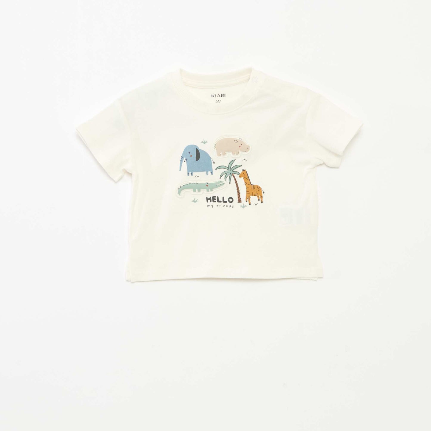 T-shirt imprimé en relief BLANC