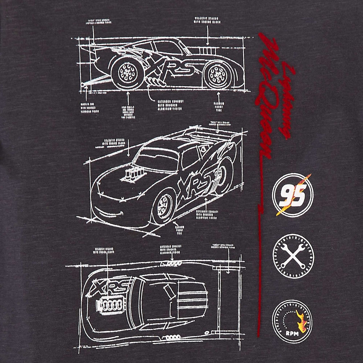 T-shirt imprimé 'Cars' loose fit GRIS