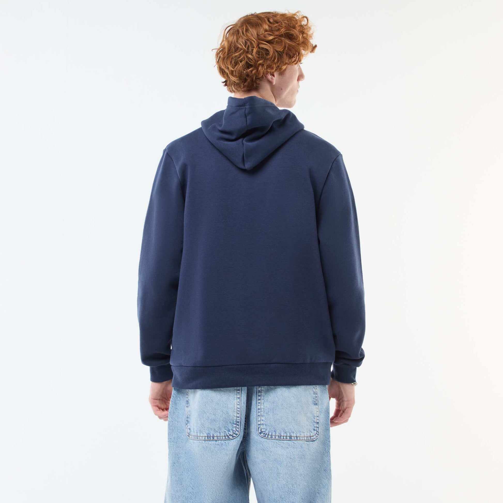 Sweat imprimé fantaisie en coton uni BLEU