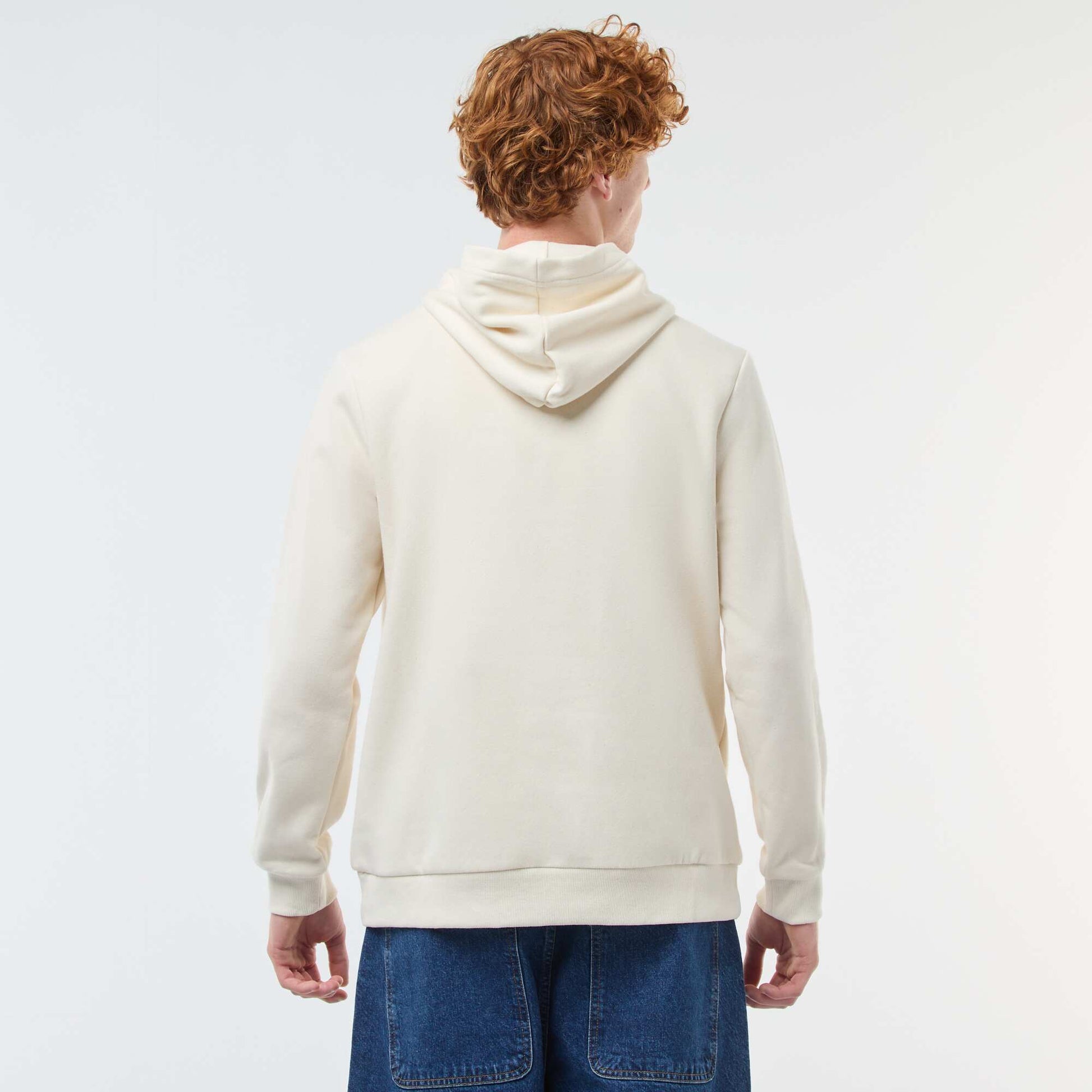 Sweat imprimé fantaisie en coton uni BLANC
