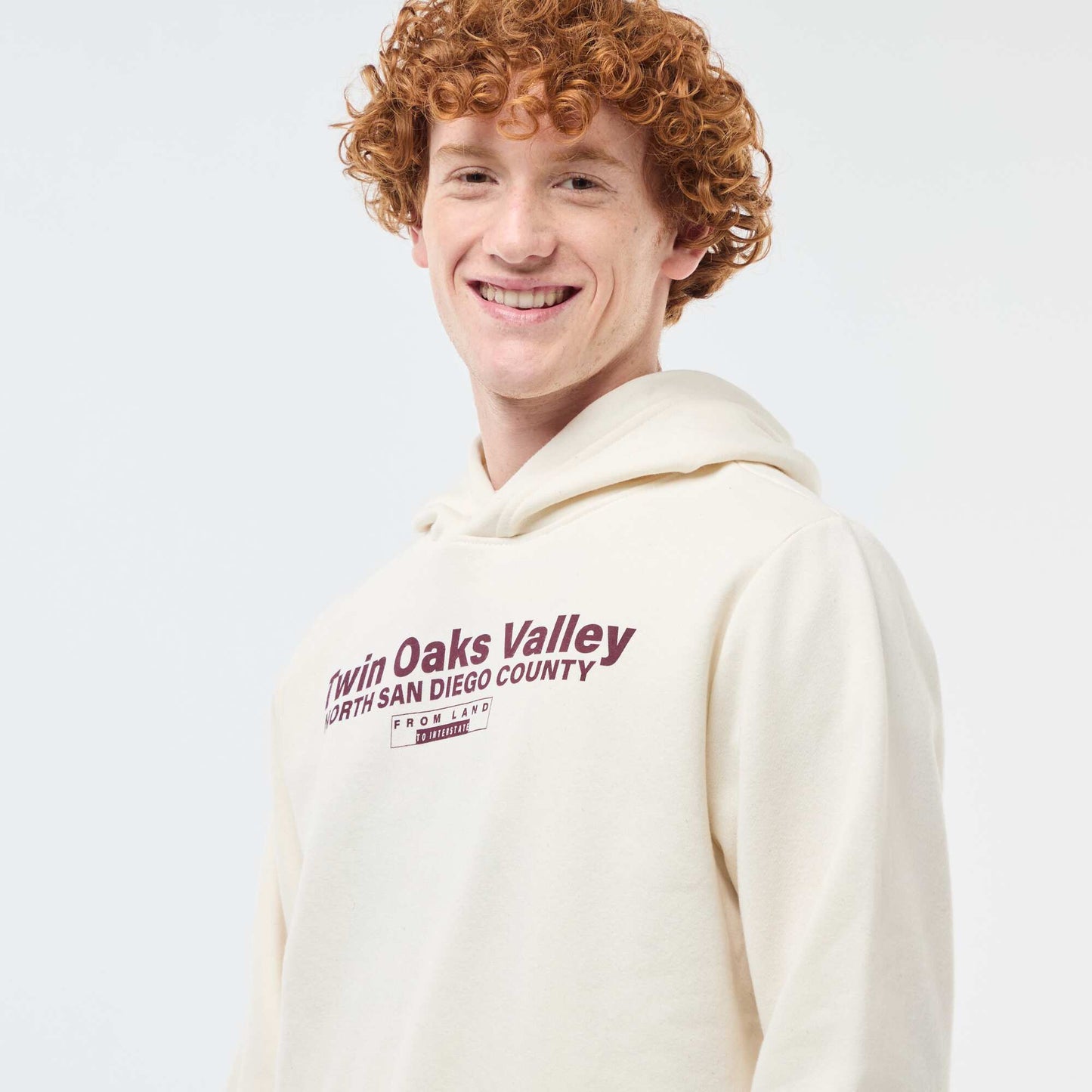 Sweat imprimé fantaisie en coton uni BLANC