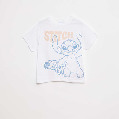 T-shirt large 'Stitch' BLANC