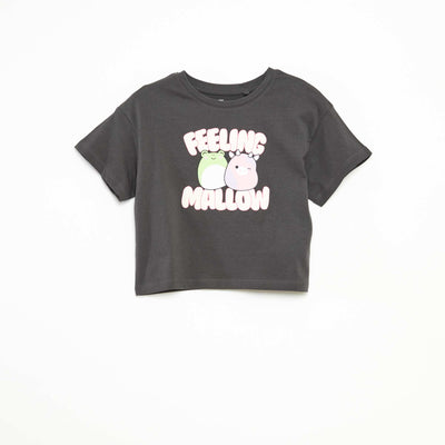 T-shirt imprimé manches courtes NOIR
