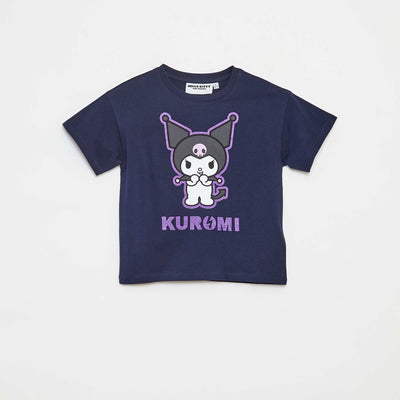 T-shirt à manches courtes 'Kuromi' 'Hello Kitty' NOIR