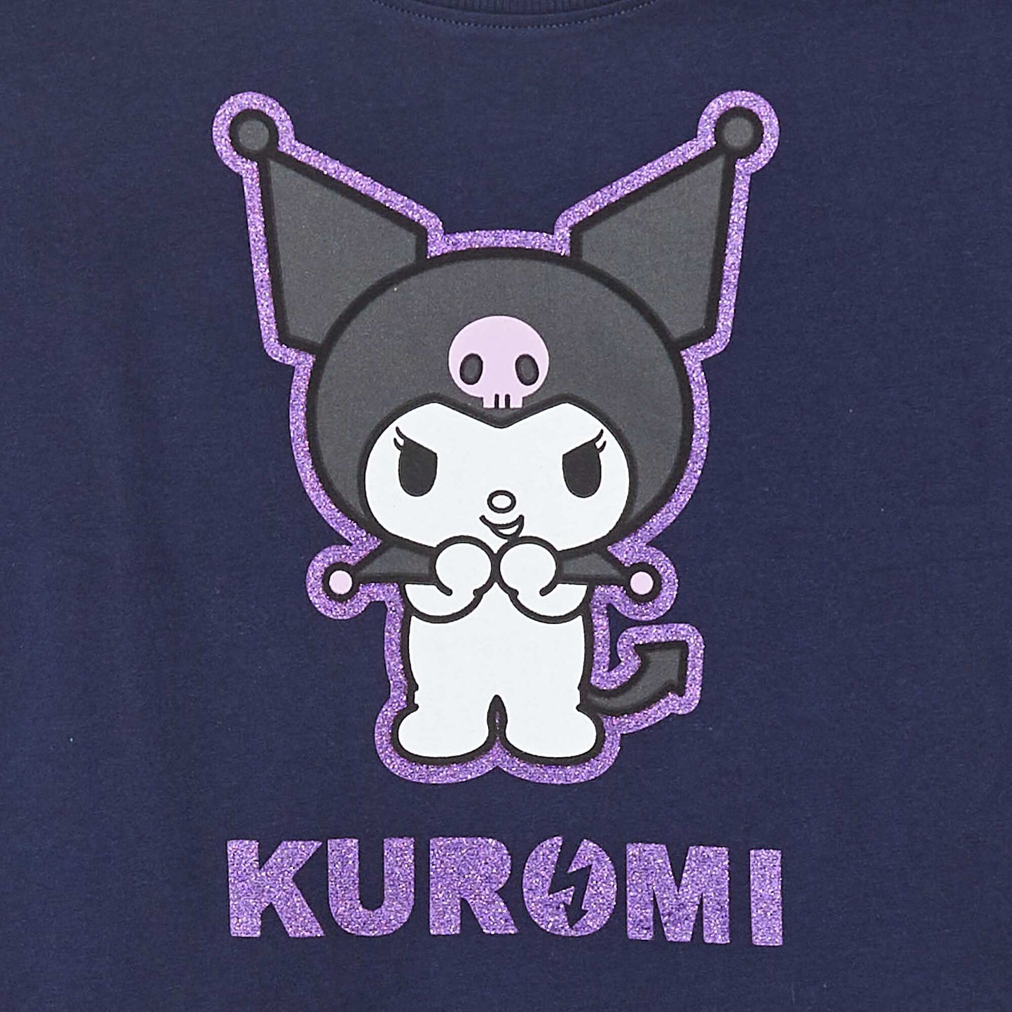 T-shirt à manches courtes 'Kuromi' 'Hello Kitty' NOIR