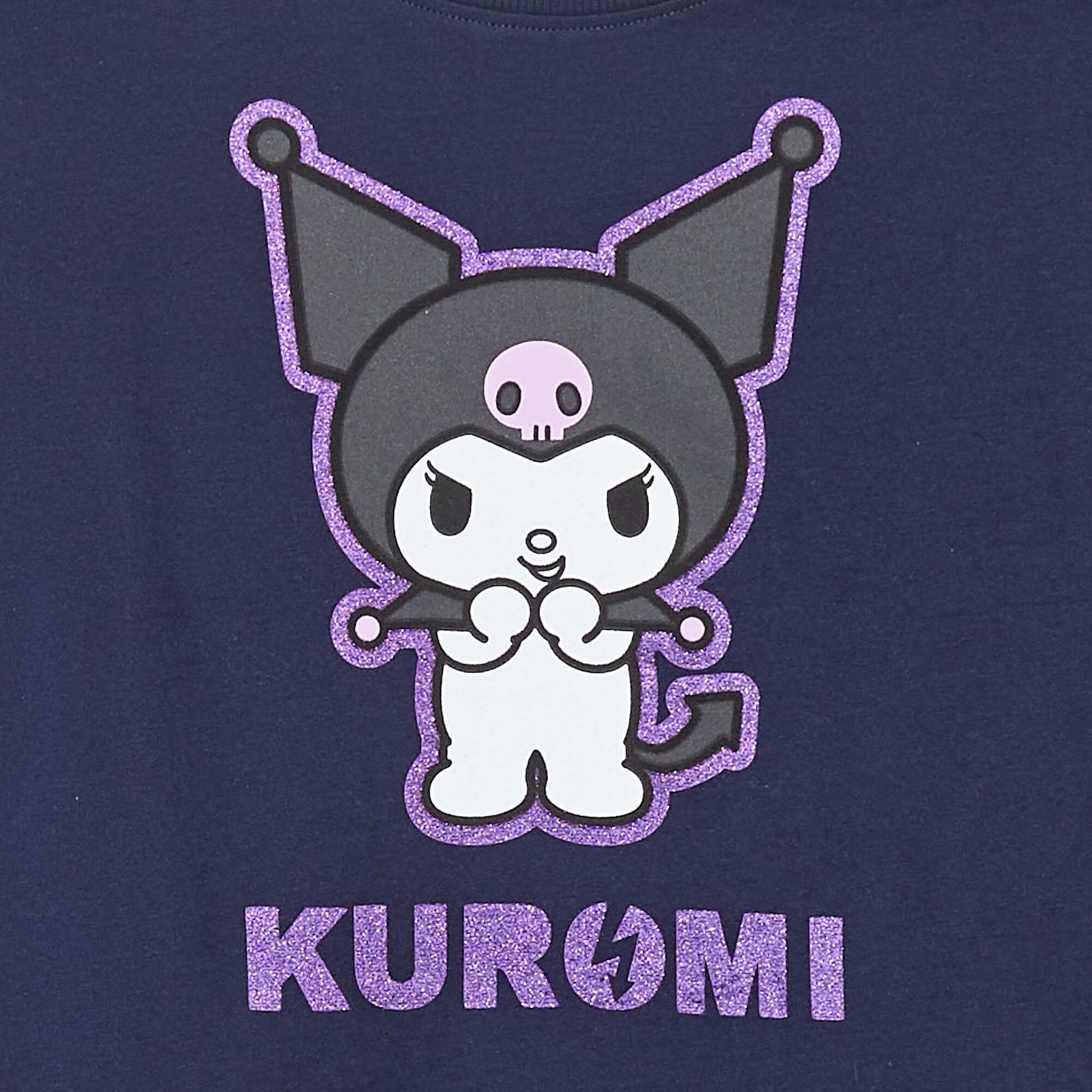 T-shirt à manches courtes 'Kuromi' 'Hello Kitty' NOIR