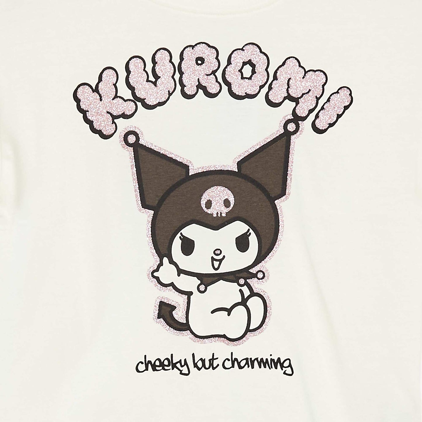 T-shirt à manches courtes 'Kuromi' 'Hello Kitty' BLANC