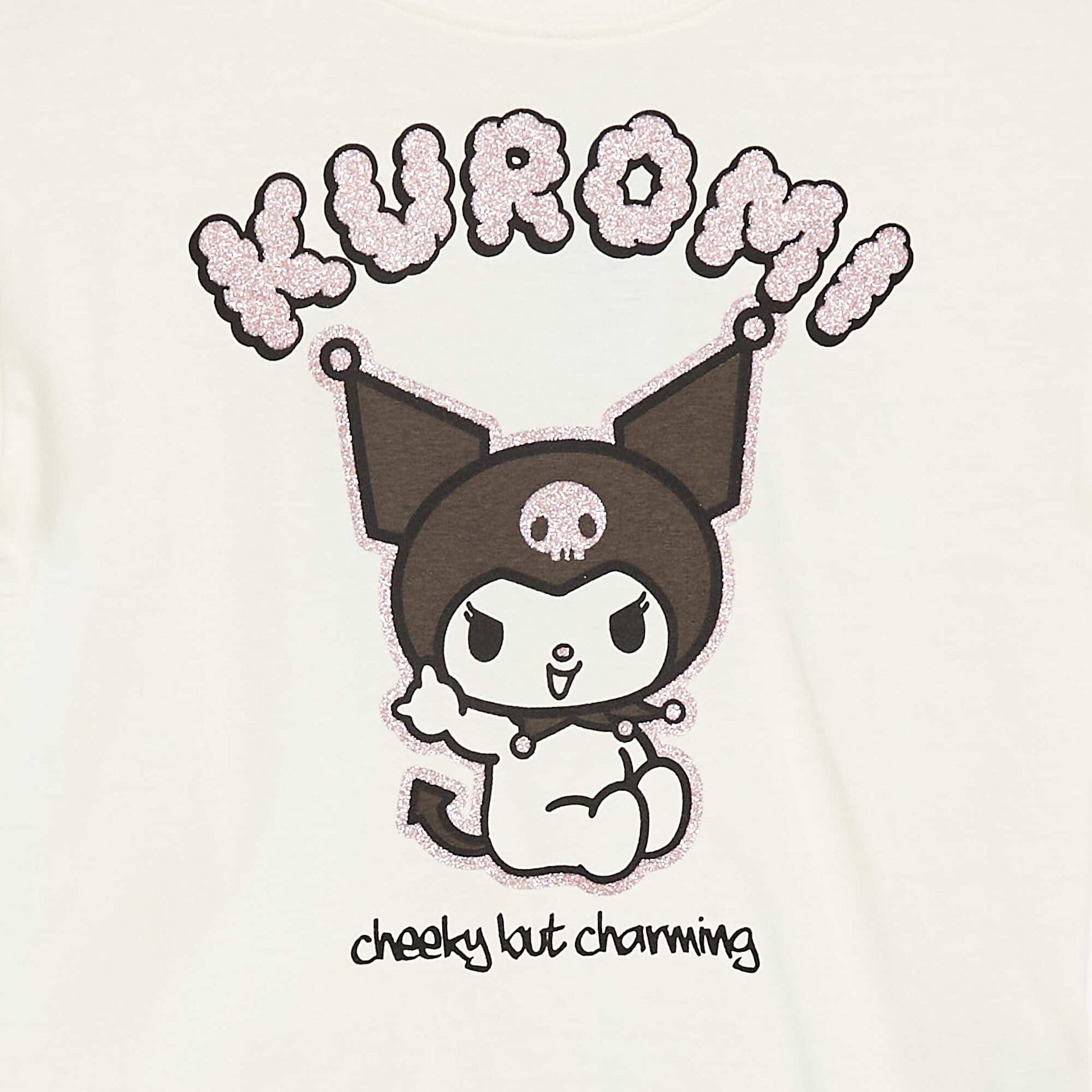 T-shirt à manches courtes 'Kuromi' 'Hello Kitty' BLANC