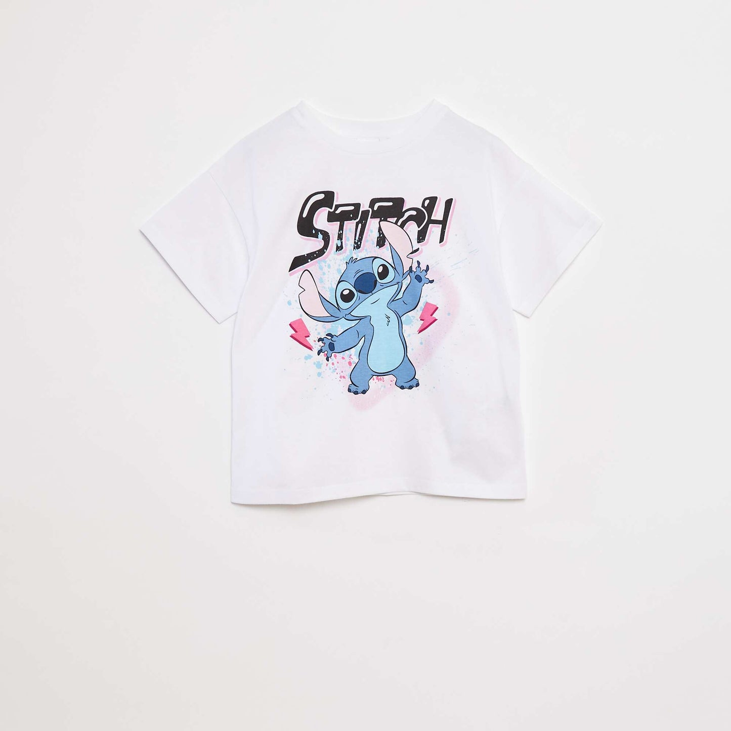 T-shirt 'Stitch' 'Disney' manches courtes BLANC