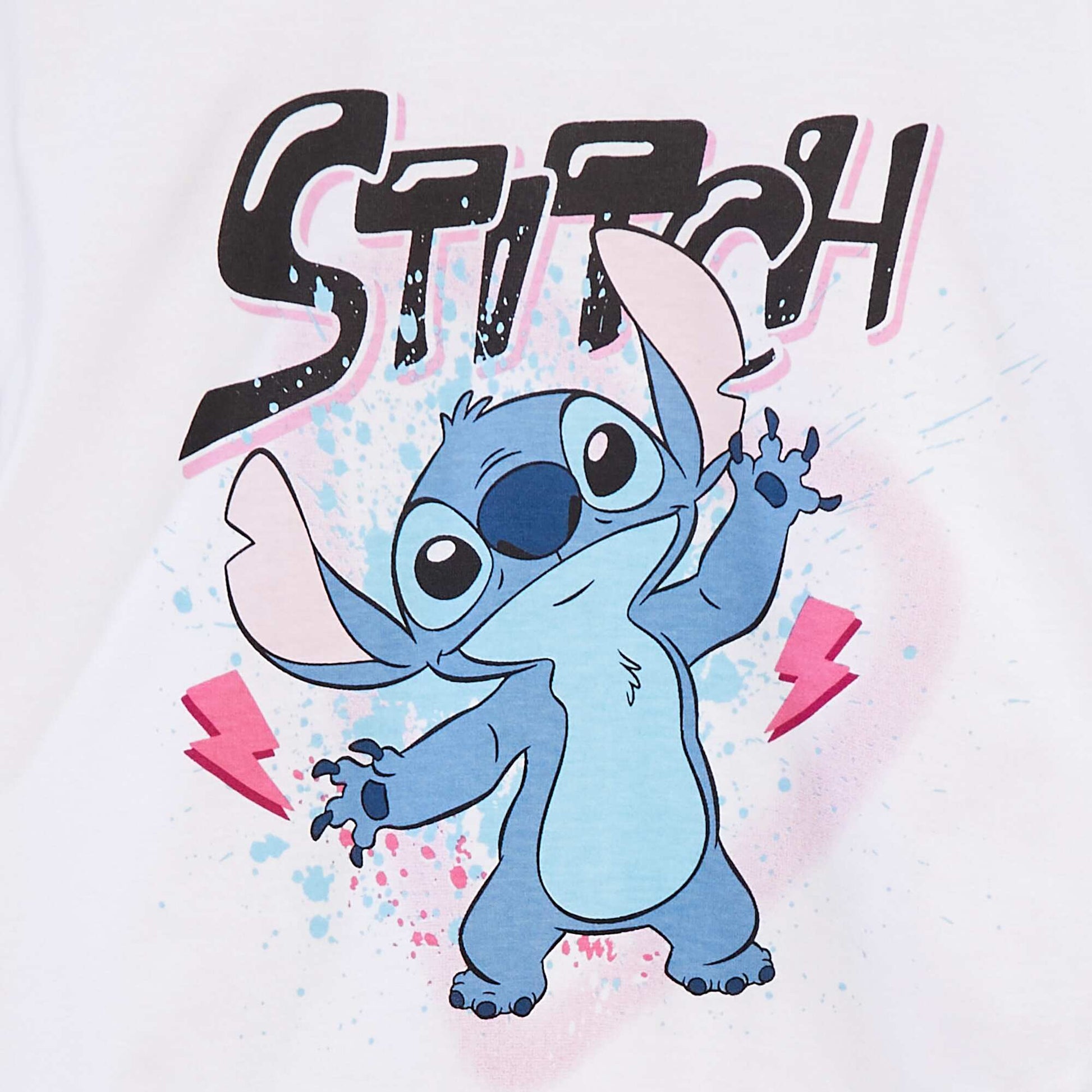 T-shirt 'Stitch' 'Disney' manches courtes BLANC