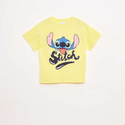 T-shirt 'Stitch' 'Disney' manches courtes JAUNE