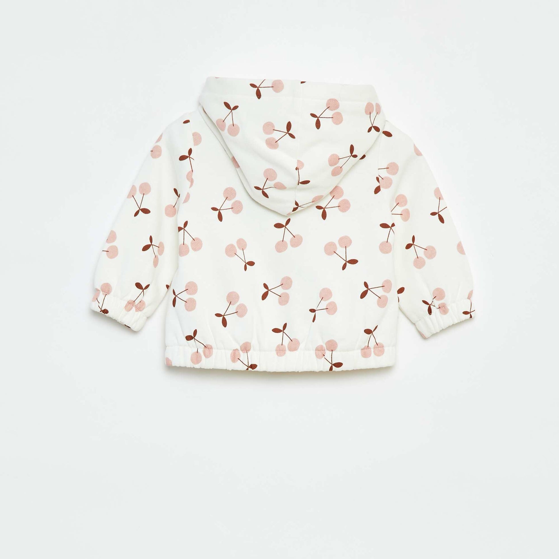 Sweat zippé à motif et à capuche BLANC
