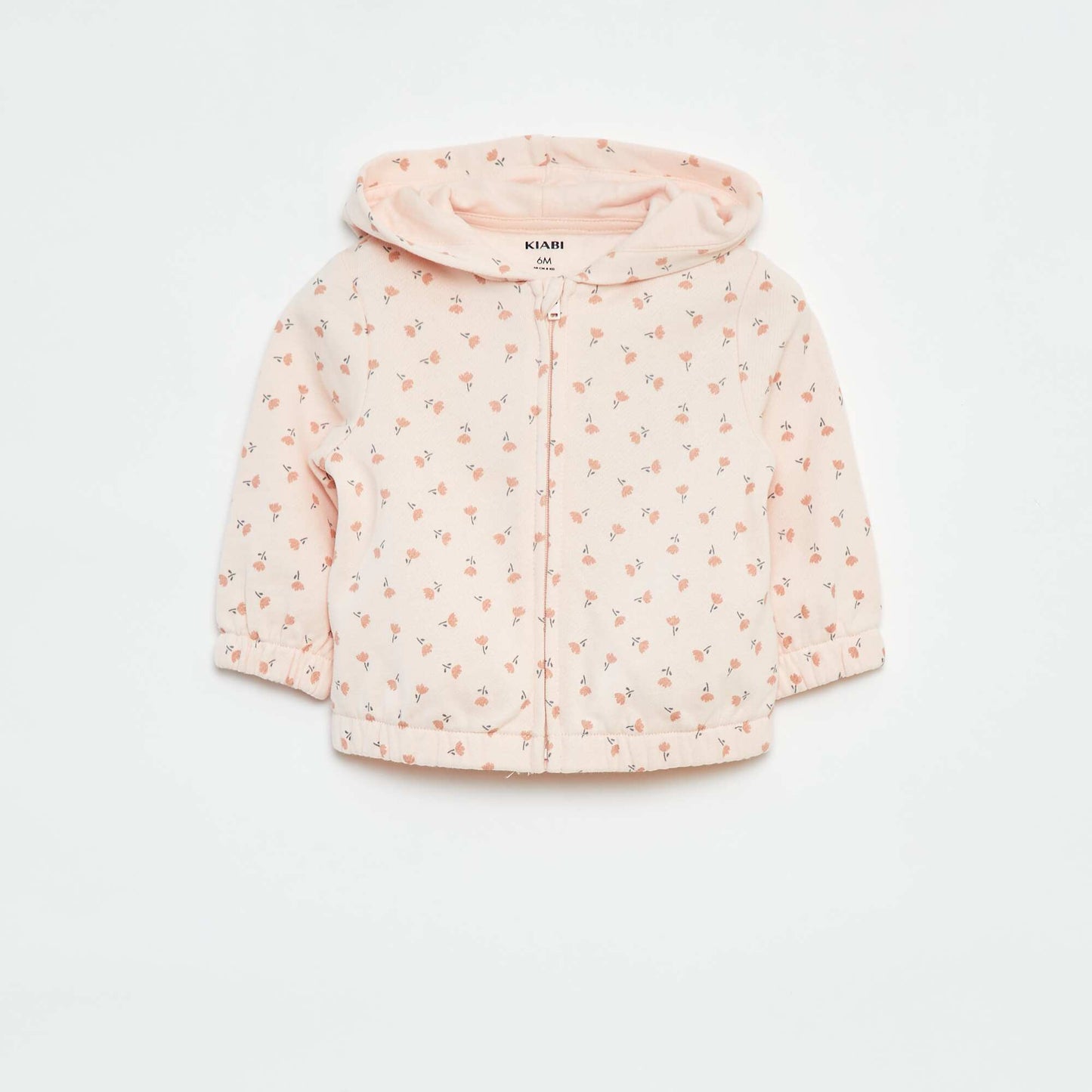 Sweat zippé à motif et à capuche ROSE