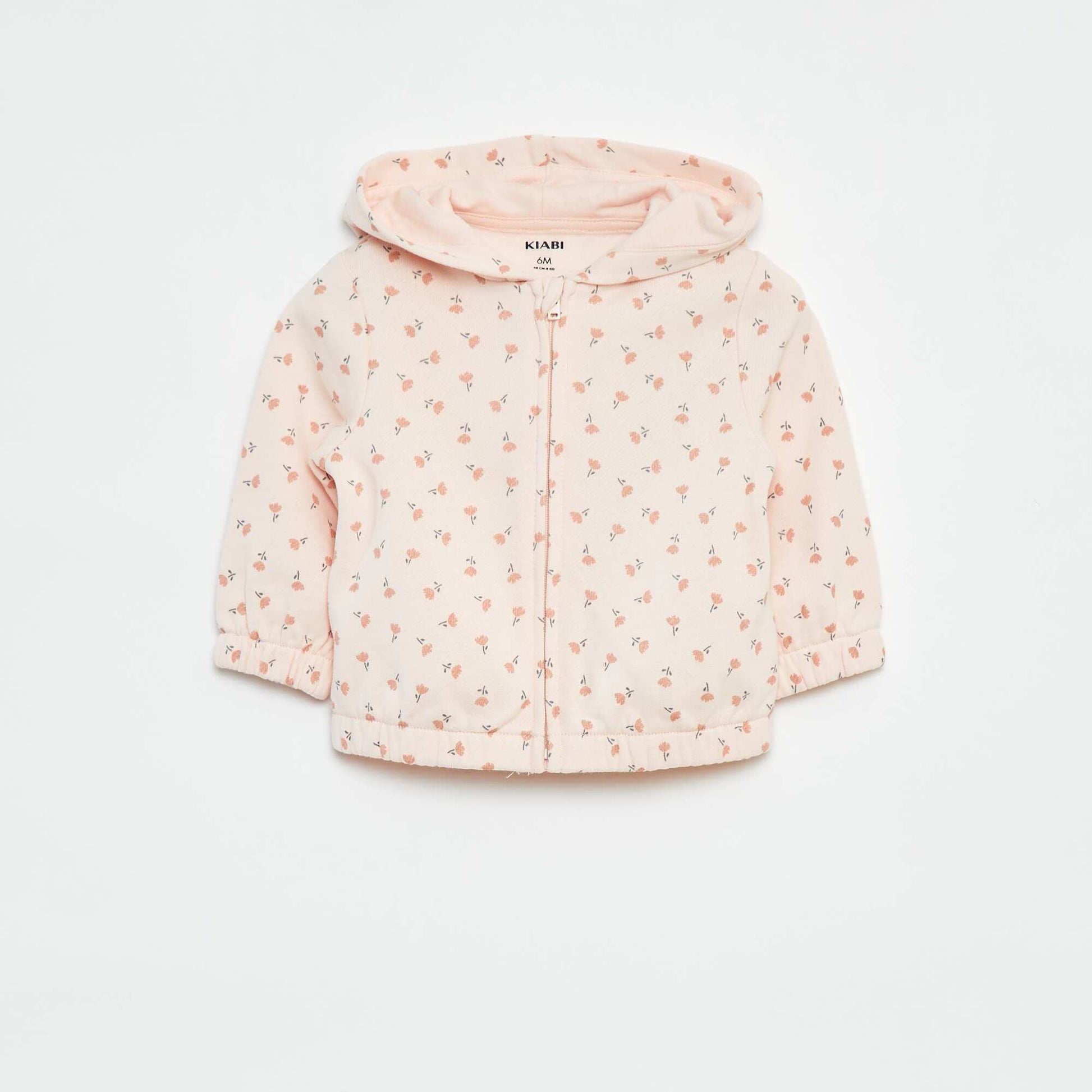 Sweat zippé à motif et à capuche ROSE