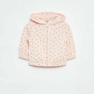 Sweat zippé à motif et à capuche ROSE