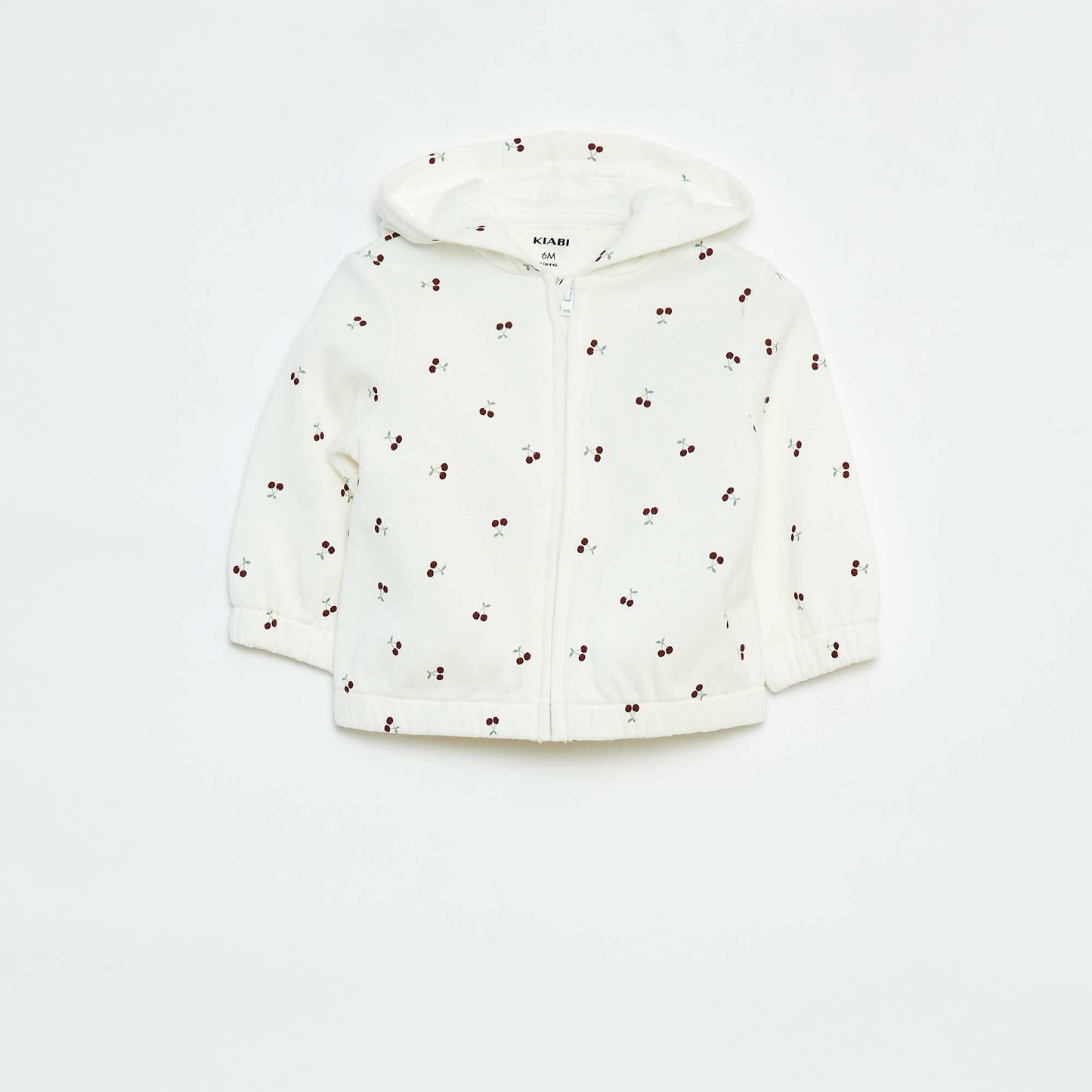 Sweat zippé à motif et à capuche BLANC
