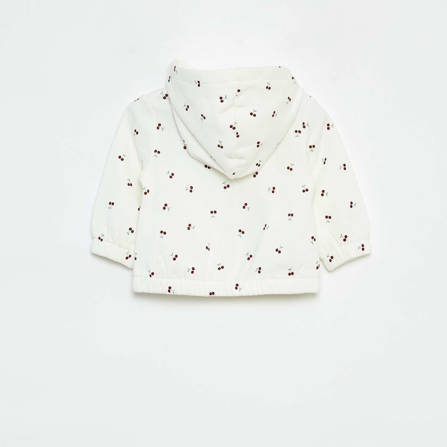 Sweat zippé à motif et à capuche BLANC