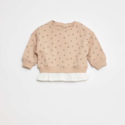Sweat avec effet 2 en 1 à la base ROSE
