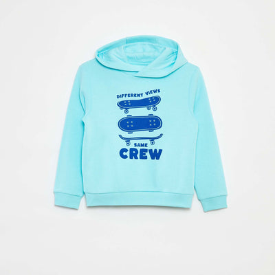 Sweat à capuche en molleton BLEU